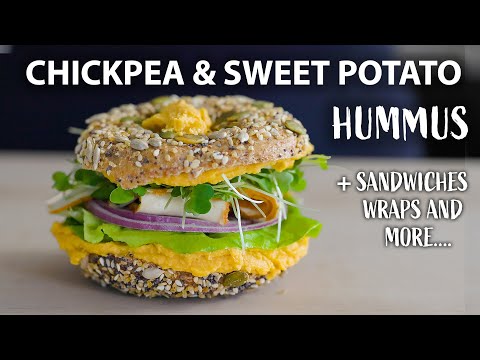 CHICKPEA SWEET POTATO HUMMUS Recipe  Sandwich and Wraps  Easy vegetarian and Vegan Meals