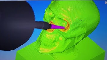 Robot simulation milling skull in AlphaCam