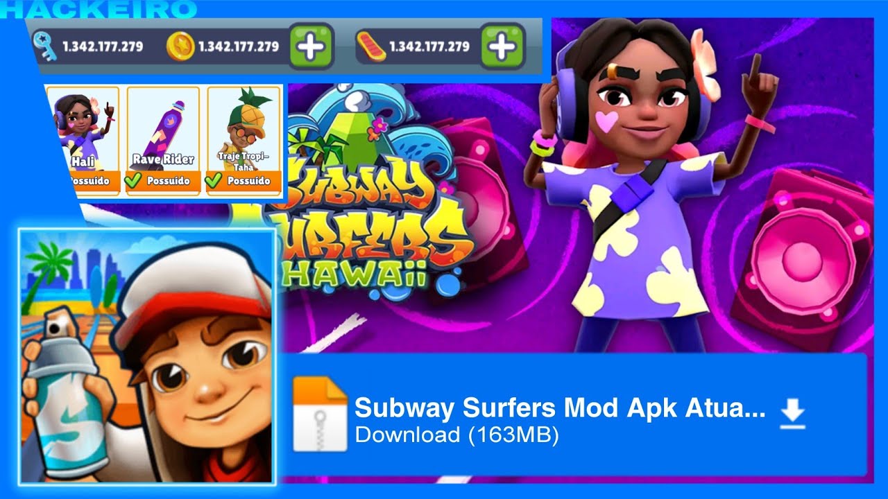 Faça download do Subway Surfers MOD APK v3.12.0 (Chaves Ilimitadas) para  Android