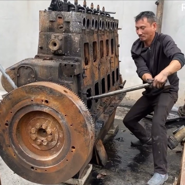 Restoration Old Damaged WEICHAI 8170ZC1000 5Engine _ WEICHAI Marine Engine Restoration Skills