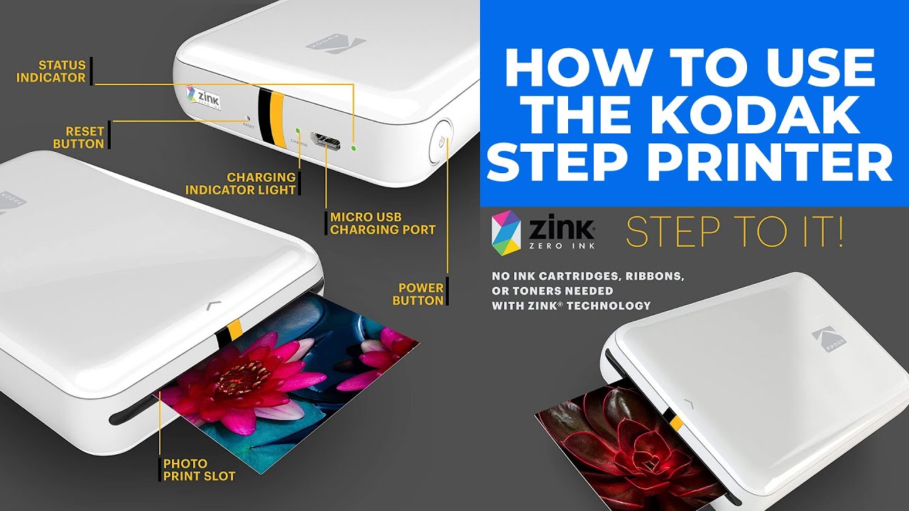 Kodak Step Instant Photo Printer with 2 x 3 Zink Photo Paper