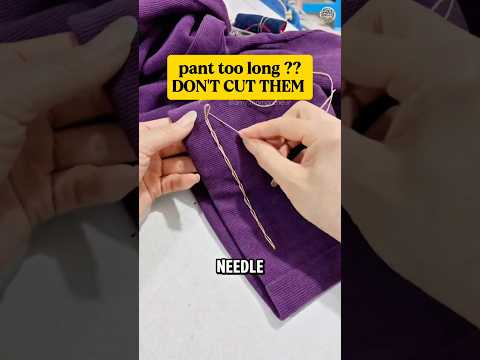 How to Hem Pants Without Cutting – Invisible Stitch for a Clean Look ! #shorts #sewing #clothes