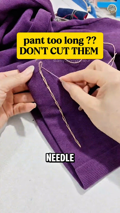 How to Hem Pants Without Cutting – Invisible Stitch for a Clean Look ! #shorts #sewing #clothes
