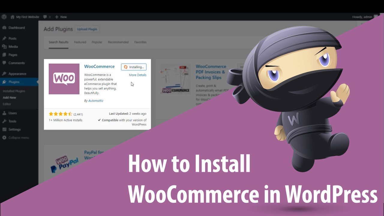 Tutorial #1 - How to Install WooCommerce in WordPress - YouTube