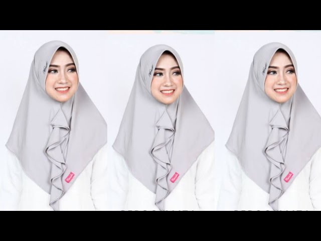 DIY! How to make hijab with front ruffle| Hijab tutorial class=