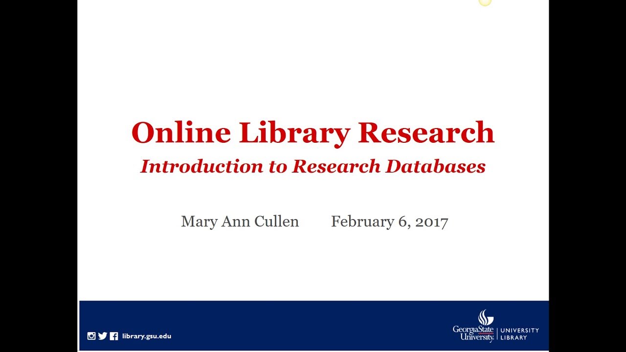 Online research database
