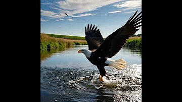 Sunset Hunt By The River 1 1 8030 Eagles Fishing River Farm Evening Shorts 