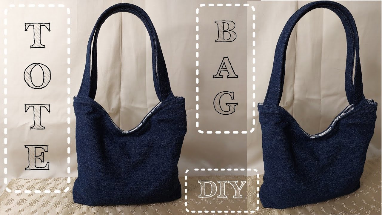 DIY How To Sew A Denim Bag, Simple Bag Tutorial YouTube
