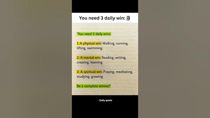 You need 3 daily win:🗿 #selfimprovement #motivation #mindset #discipline #success #shorts