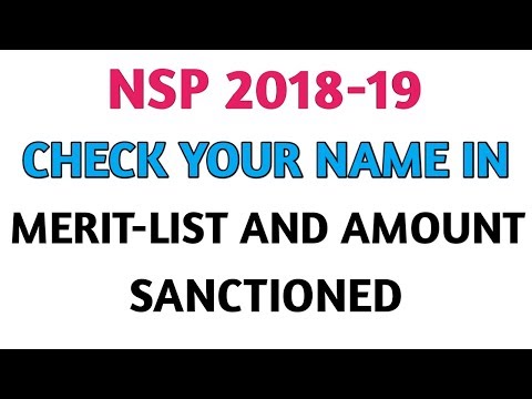 NATIONAL SCHOLARSHIP PORTAL 2018 - 19 | NSP 2018 - 19 Merit list , Amount sanctioned