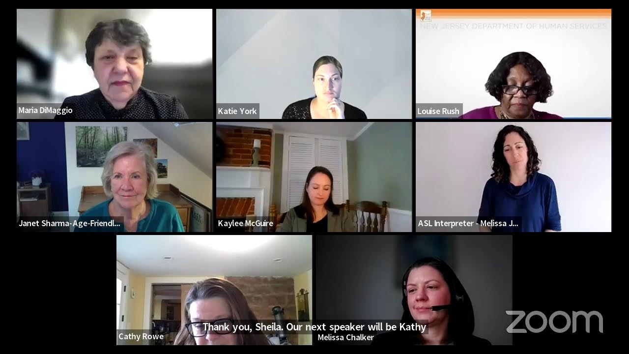 New Jersey Age-Friendly Advisory Council Virtual Listening Session #2