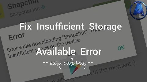 How To fix Insufficient Storage error on Playstore in android (Android)