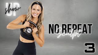 30 Minute NO REPEAT FULL BODY Sculpt with WEIGHTS: At home workout with options for all screenshot 3