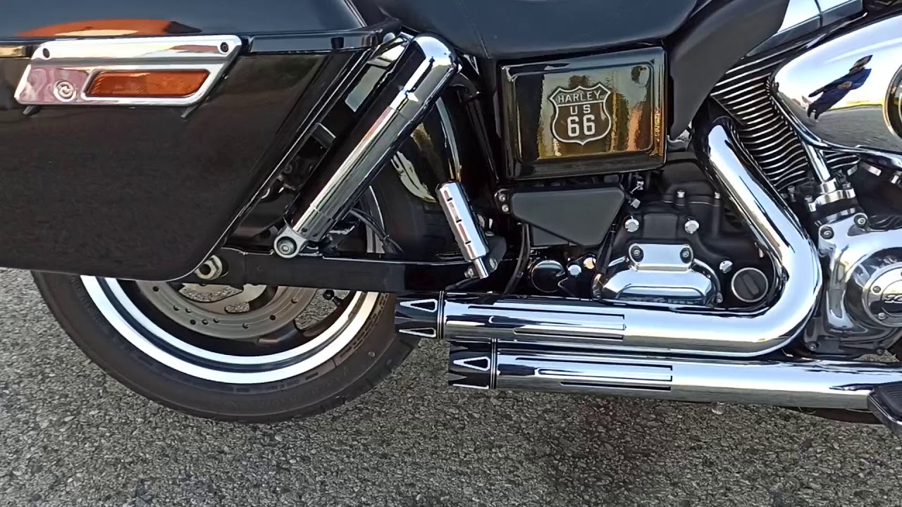 Harley davidson switchback with FDB exhaust pipes - YouTube