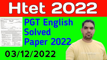 Htet pgt english solved paper 2022. #htet_answer_key_2022. pgt english paper 2022. htet pgt english