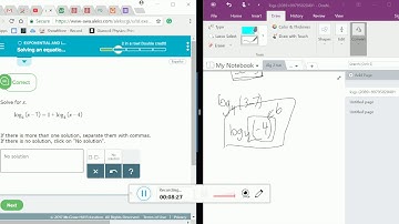 Aleks Alg2 w/ trig tutorial: Solving an equation with logarithms on both side!