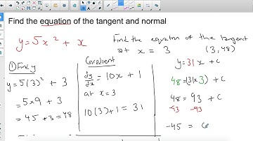 Equation of the Tangent and Normal (5/6 Calculus Video)