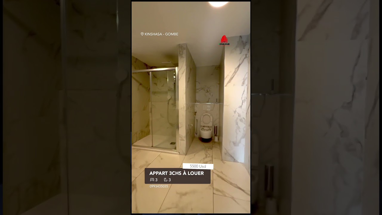 Appartement de 3 chambres à louer à Gombe