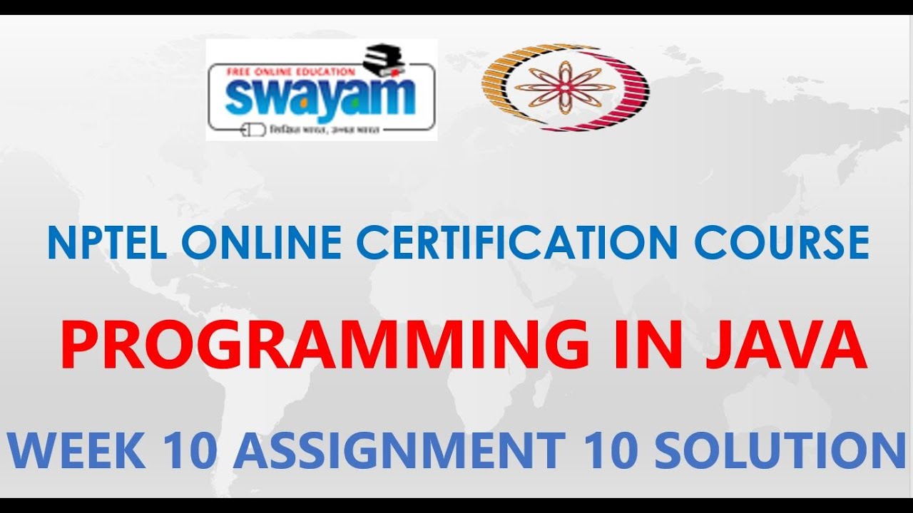 nptel week 10 assignment answers programming in java