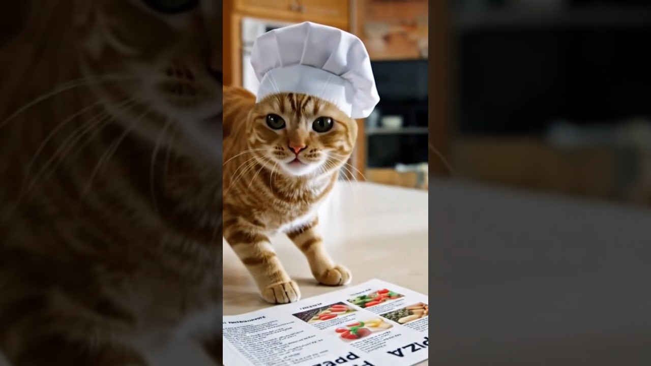 Real Ginger Cat Cooks a Pizza (No CGI!) | Chef Whiskers in Action 🍕🐾