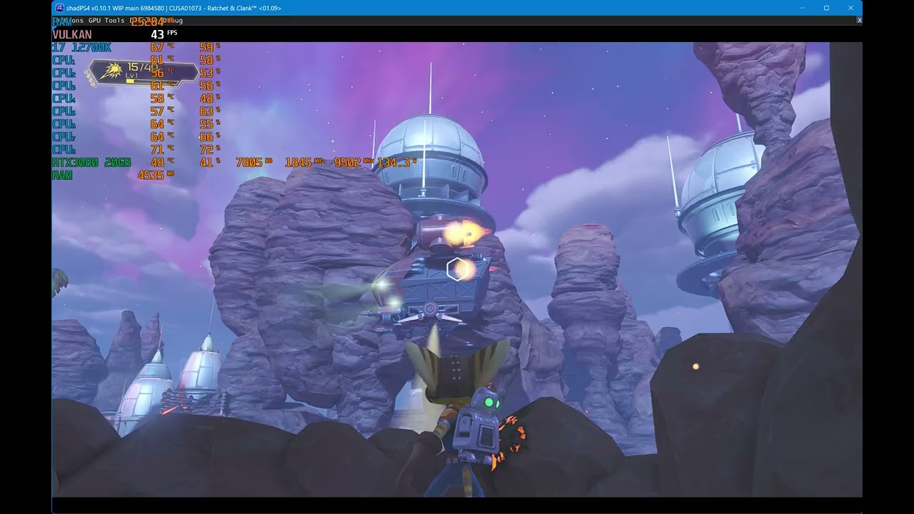 PS4 Emulator shadPS4 v0.10.1(WIP 69845980): Ratchet & Clank™(2016）