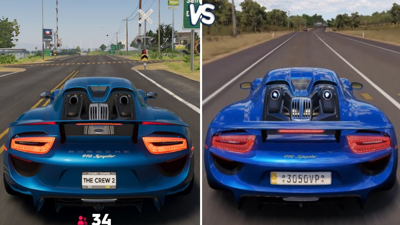 The Crew 2 vs Forza Horizon 3 - Porsche 918 Spyder Gameplay Comparison HD