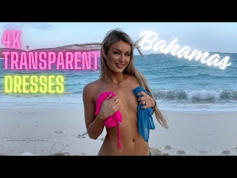 4K TRANSPARENT DRESSES TRY ON HAUL on the PUBLIC Beach! 