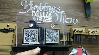 Totem QR CODE - Chave PIX + Redes sociais | Corte e gravação a laser |