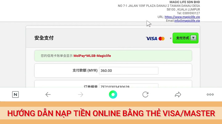 Hướng dẫn thanh toán trực tuyến bằng thẻ visa