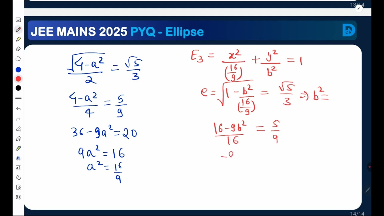 Let E₁: x²/9 + y²/4 = 1 be an ellipse. Ellipses Eᵢ are constructed such that their centres and ecc..