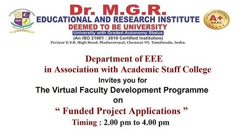 The virtual faculty development programme on Funded project Applications Day-5 FN [17.05.2023]
