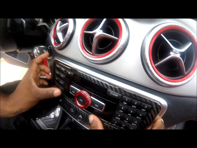 C117 MERCEDES-BENZ CLA250 CARBON FIBER MEDIA PLAYER COVER ,REAR AIR VENT  COVER, EASY MODS 