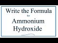 Hydroxide and Ammonium Ions