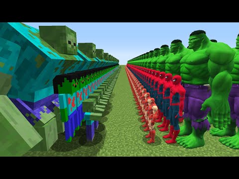 SÜPER KAHRAMAN ORDUSU VS ZOMBİ ORDUSU 😱 - Minecraft