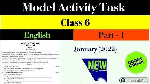 Class 6 || English || Model Activity Task || Part - 1 || New || January || 2022