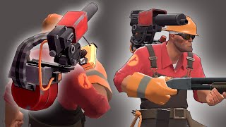 TF2 Engineer Carries a Sentry on his shoulder