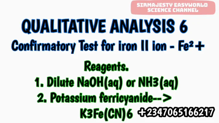 Test for Iron(ii)ion.Fe²+