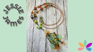 Beautiful Necklace using JJB Magical Mystery Bead Box Wildflowers