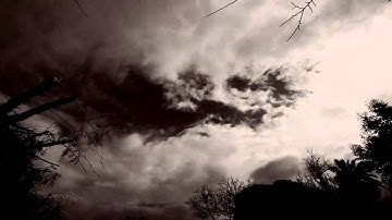 Sepia multi-layer cirrus+cumulus passing in timelapse Canon 5D Mk25D V08907