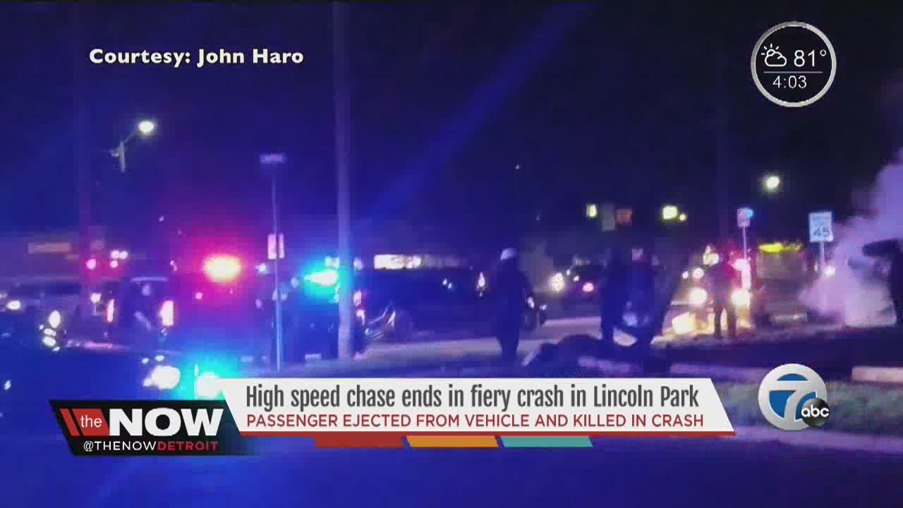 High speed chase ends in fiery crash in Lincoln Park YouTube