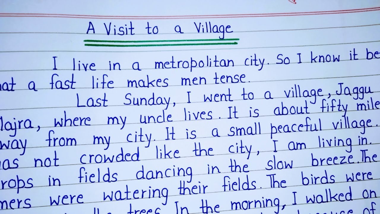 a visit to a village essay 300 words