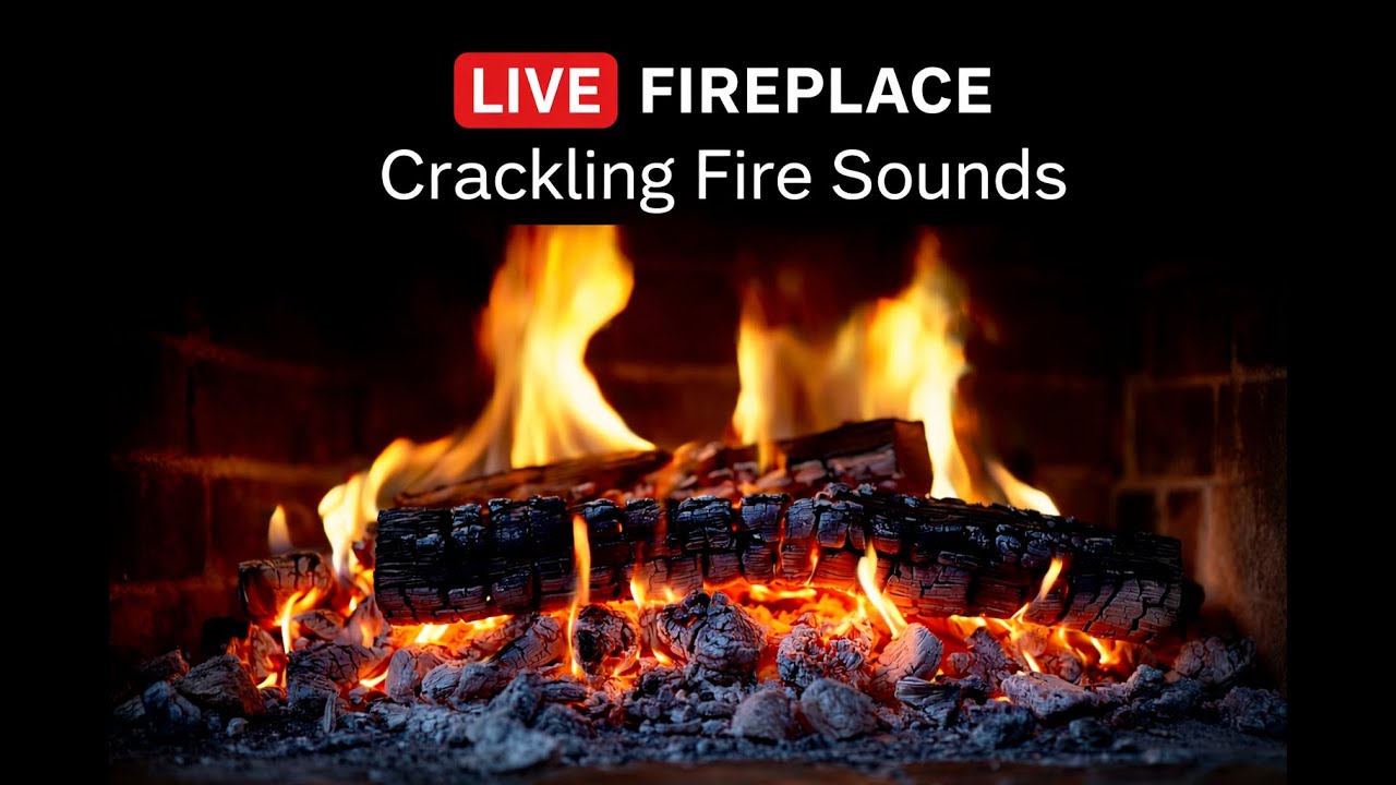 Dark Cozy Fireplace 🔥 Crackling Fire Ambience for Night Relaxation & Sleep