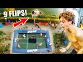 Worlds first nonuple flip on trampoline 9 flips