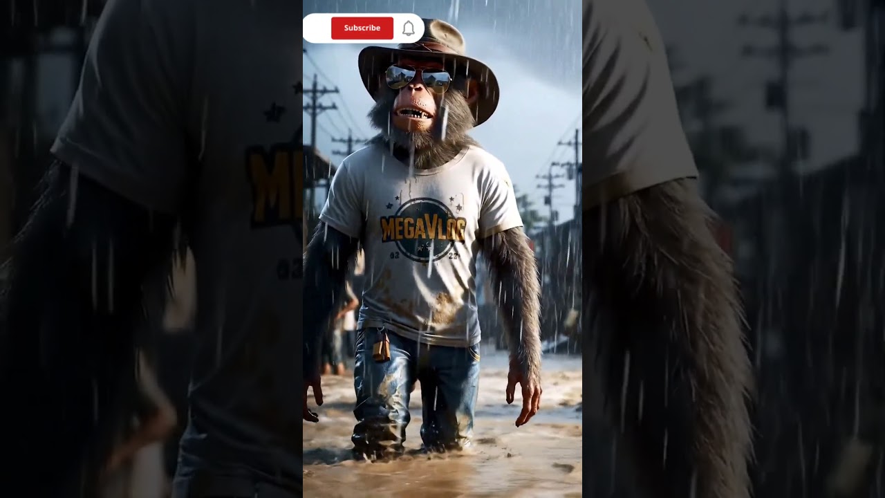 "Flood Rescue with MegaVlog Monkey 🐵🚨 | Real-Life Hero in 4K"