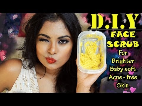 DIY Face Scrub -Natural home remedy for pimples, blackheads, acne scars, dark spots, remove sun tan