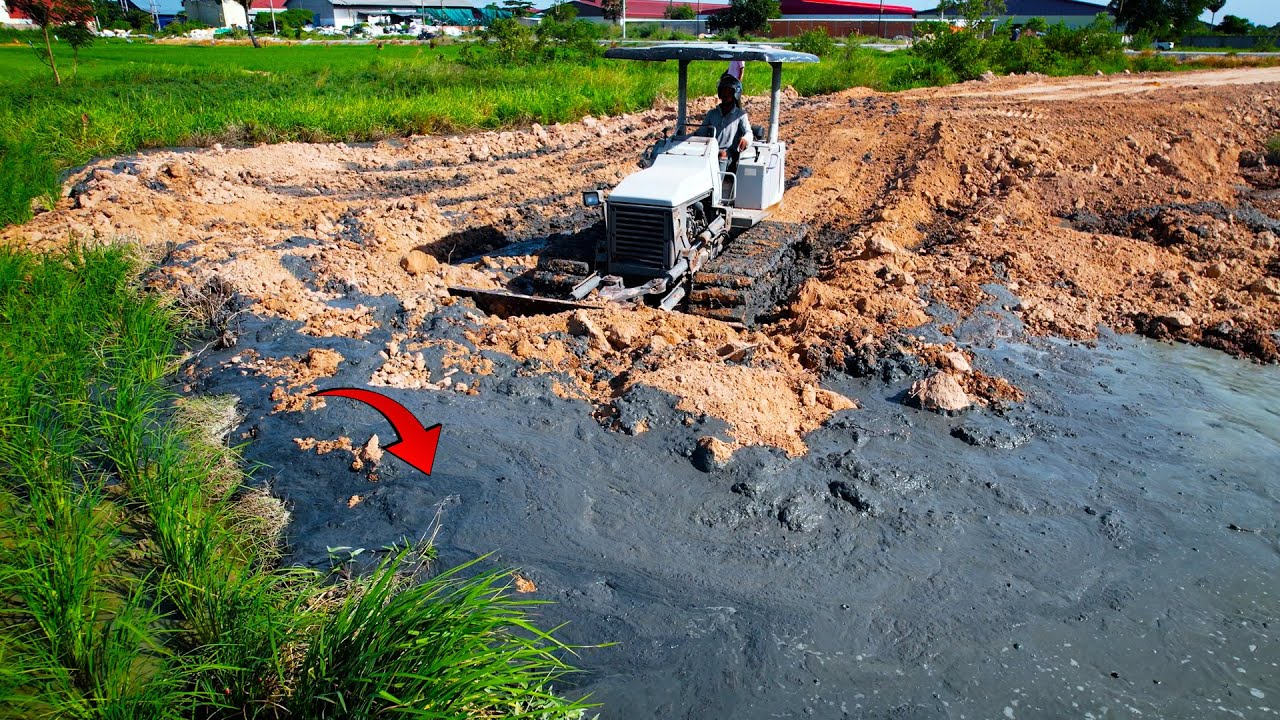 New Activity Project!! Landfill on Flooded Area, Skill Bulldozer Removal Mud, 5Ton Truck Spread Soil