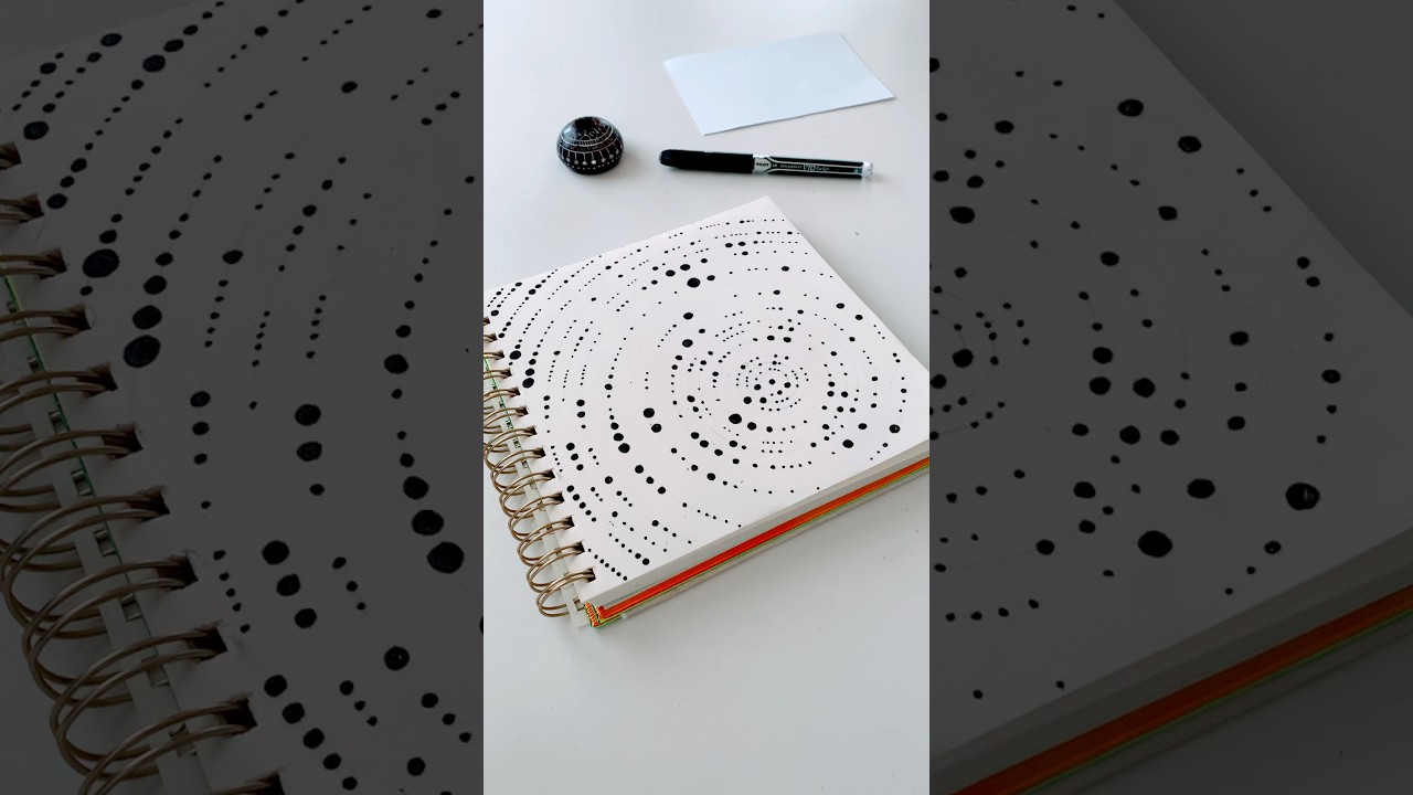 Abstract Dot Pattern Design - Ink Pen Drawing