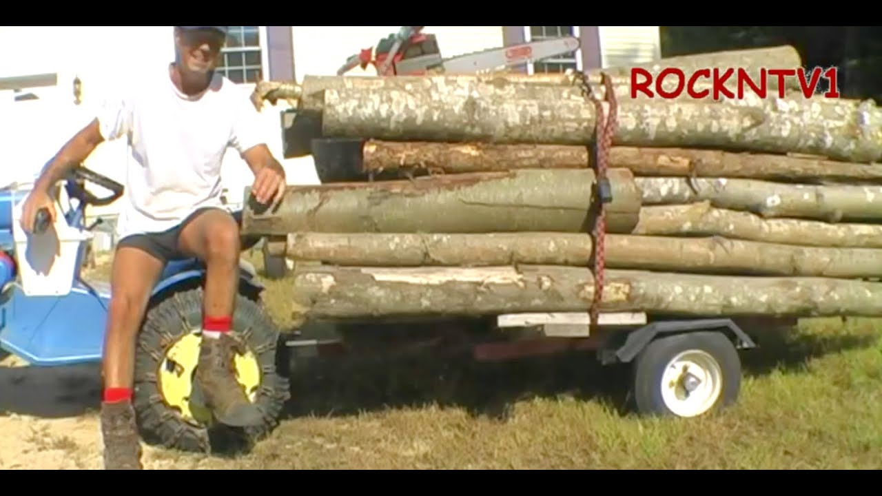 Firewood Overload Harbor Freight mini trailer suburban tractor - YouTube