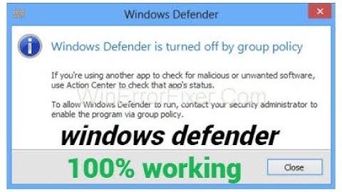 This app is turned OFF and ON by group policy windows defender - windows 7/8.1/10 fix