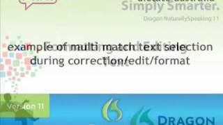 Dragon NaturallySpeaking 11 - New Feature: Multiple Text Select Dragon Naturallyspeaking Correction And Selection